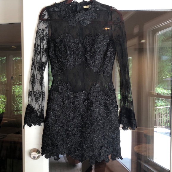 lace and beads navy dress Navy Jersey Long Dress With Beaded Lace Applique And Open Back